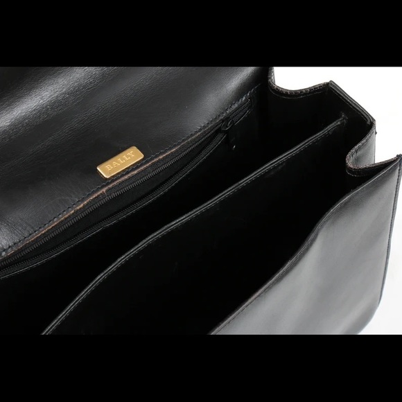 Vintage Bally Italy Black Leather Designer Handbag, 1990s - Picture 9 of 9